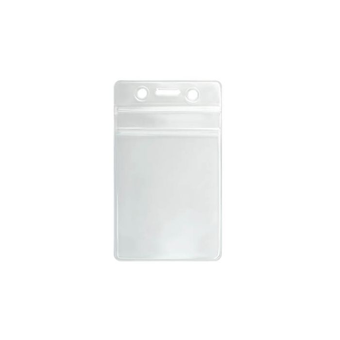 Clear Vinyl Vertical Badge Holder with Clear Zip-Lock Closure 