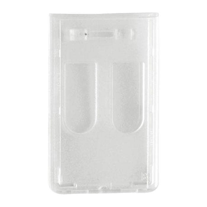 Frosted Rigid UV Plastic 2-Card Badge Holder - Vertical 