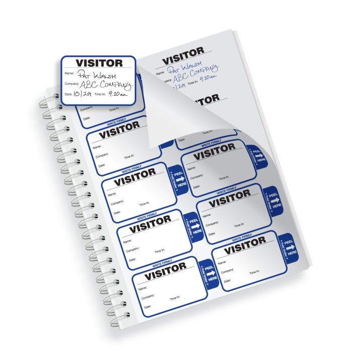 Visitor Badge Log Book, TAB-Expiring Badges  Badges Per Book