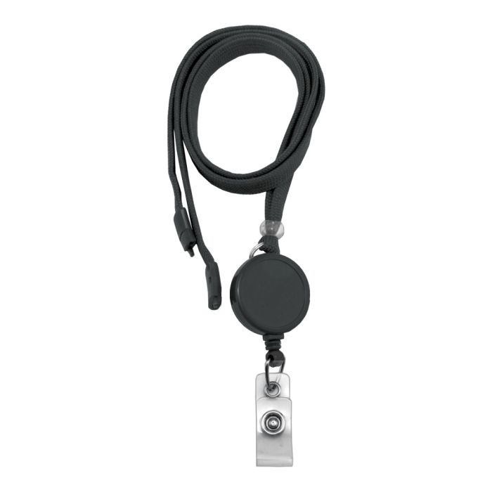 Round Badge Reels on 3/8" Breakaway Lanyards with Card Clamps 