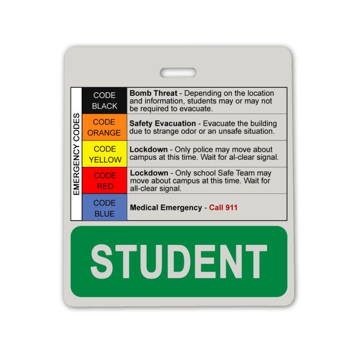 Custom School Safety Horizontal Cards 