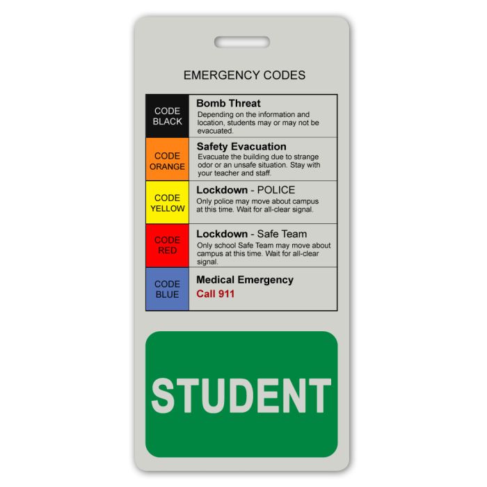 Custom School Safety Vertical Cards 