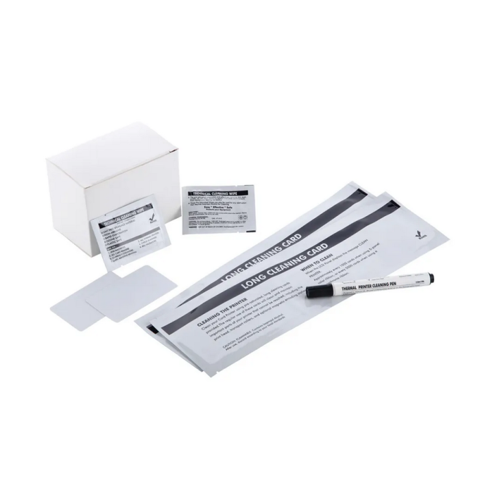 Evolis ACL002 Complete Cleaning Kit - T Cards, Adhesive Cards, Cleaning Pen, Wipes