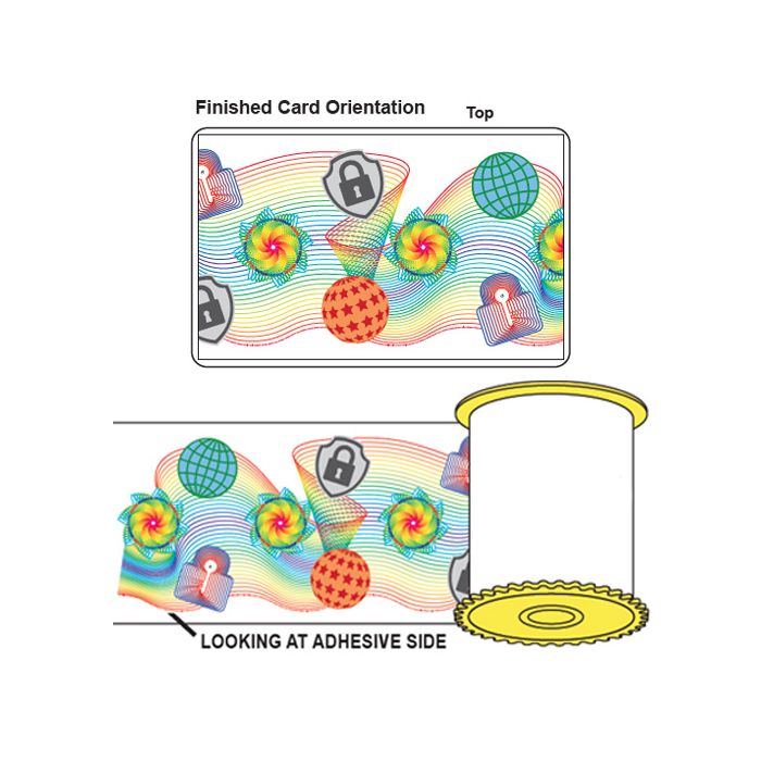 Zebra 800086-075 1.0 Mil Bottom Holographic Laminate - ZXP 7 - "safe/globe" design - 750 prints