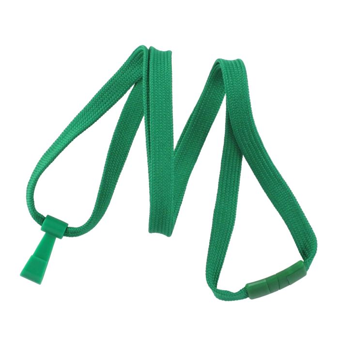 3/8 Green Breakaway Lanyard with Wide Plastic Hook 