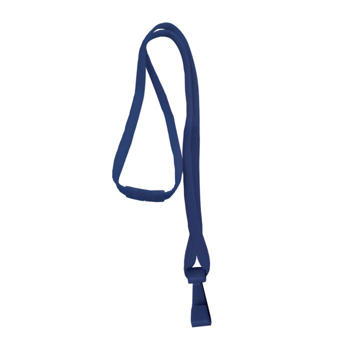 3/8 Navy Blue Breakaway Lanyard with Wide Plastic Hook 