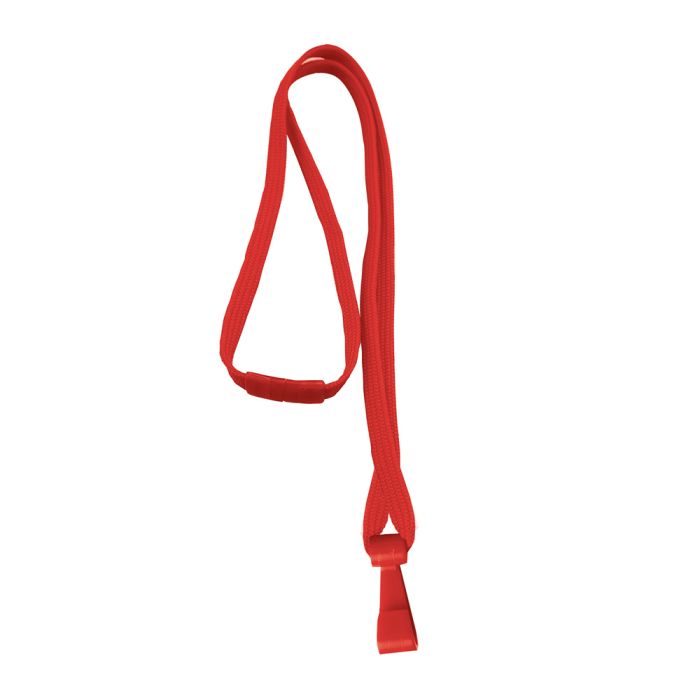 3/8 Red Breakaway Lanyard with Wide Plastic Hook 