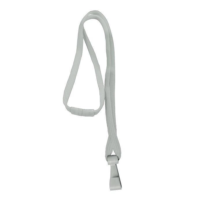 3/8 White Breakaway Lanyard with Wide Plastic Hook 