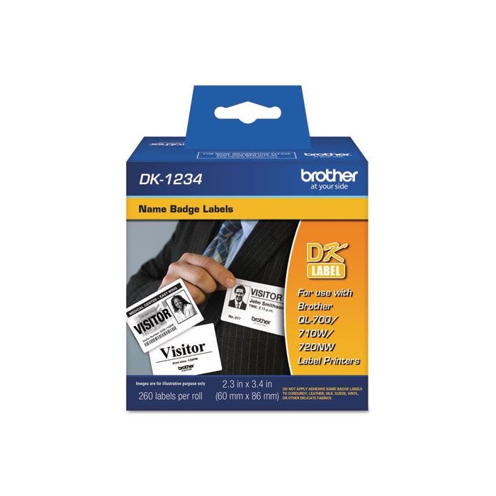 Brother Adhesive Visitor Badge Labels - 260 Per Roll