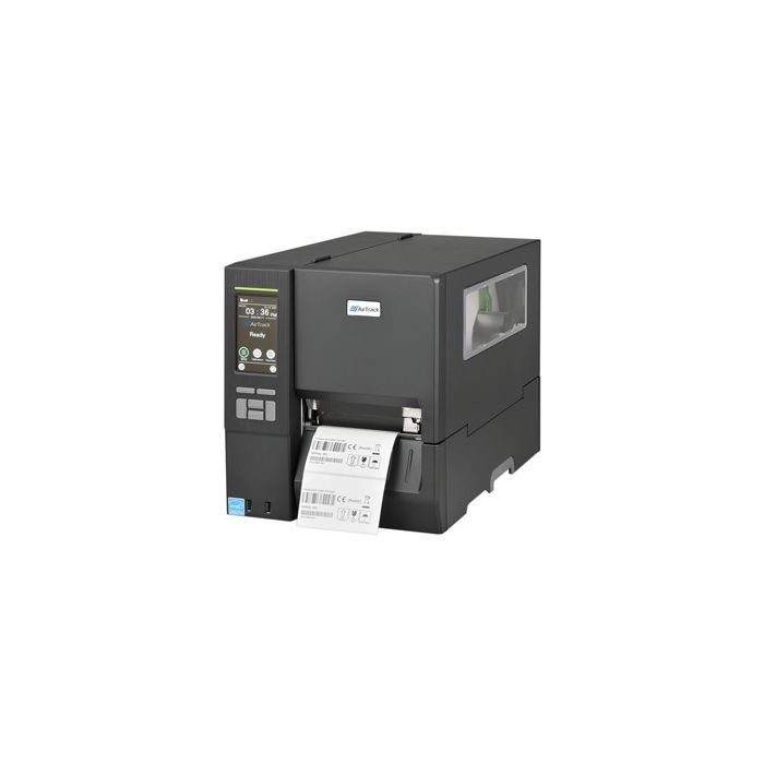 AirTrack Industrial Label Printer, Thermal Transfer, 203 dpi, 4.09" Print Width, Ethernet/RS-232 Serial/USB/USB Host, 14 ips, US, Touch Display, Wi-Fi Capable with purchase of Wireless Card.