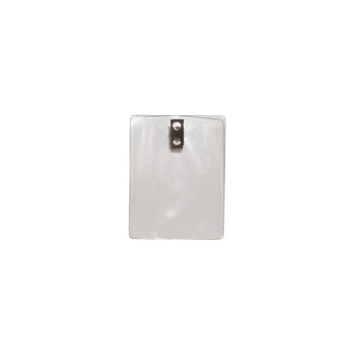 Clear Vinyl - Vertical - Badge Holder w/ 2 Hole Clip 