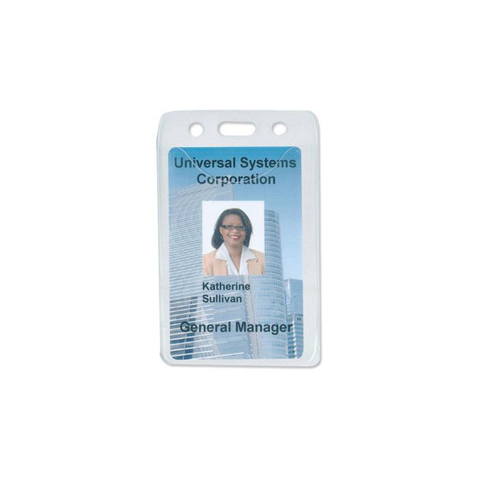 Earth-Friendly - Vertical - Clear Vinyl Badge Holder 