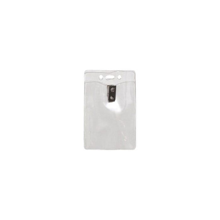 Clear Vinyl - Vertical - Badge Holder w/ Clip