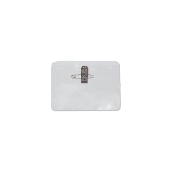 Clear Vinyl - Horizontal Badge Holder w/ Pin & Clip 
