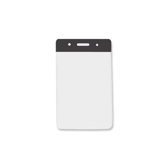 Black Bar - Vertical - Clear Vinyl Badge Holder 