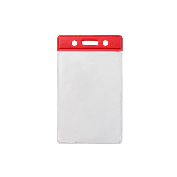 Red Bar - Vertical - Clear Vinyl Badge Holder 