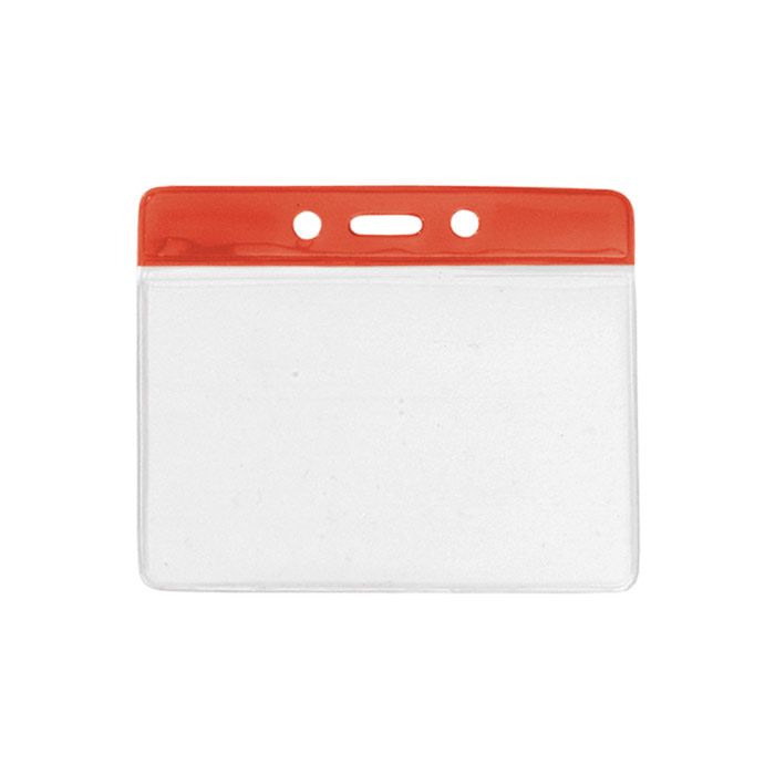 Red Bar - Horizontal - Government Size - Clear Vinyl Badge Holder 