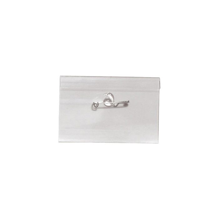 Clear Acetate - Horizontal - Name Tag Holder w/ Crimp Pin 