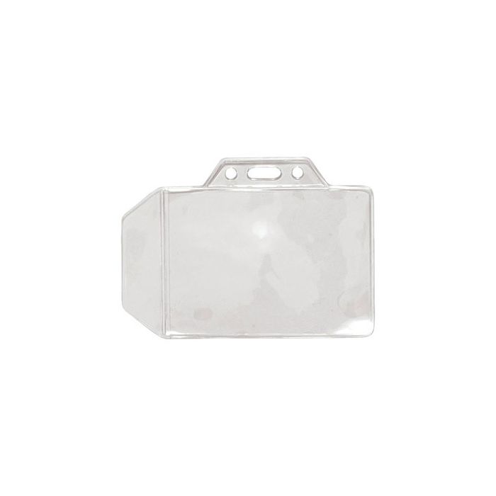 Side Load Horizontal Clear Badge Holder w/ Tuck-in Flap 