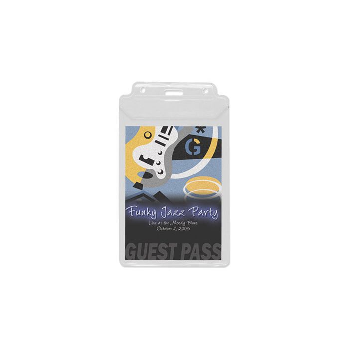 Clear Vinyl - Vertical - Badge Holder w/ Tuck-in Flap 