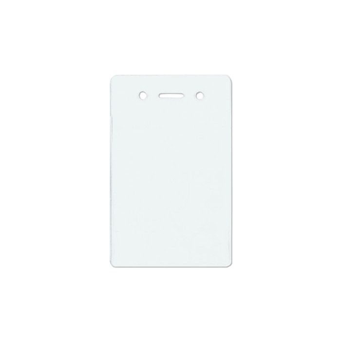 Clear Vinyl - Vertical - Proximity Badge Holder w/ Slot & Chain Holes 