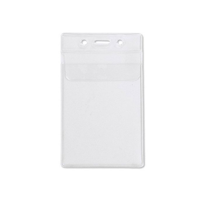  Clear Vertical Badge Holders w/ Fold-over Flap
