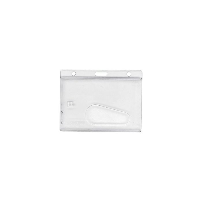 Frosted Rigid Plastic Horizontal Access Card Badge Holder 