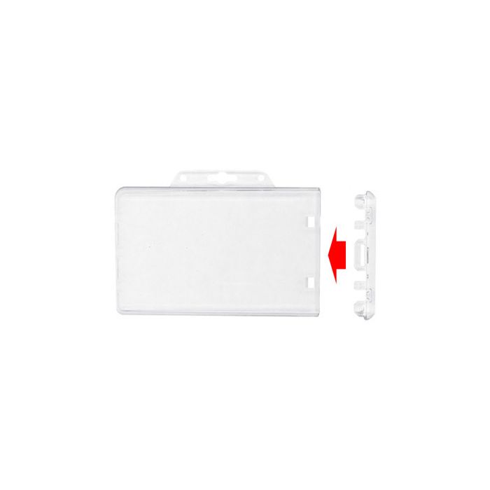  Clear Rigid Permanent Locking Badge Holders - 1840-6040