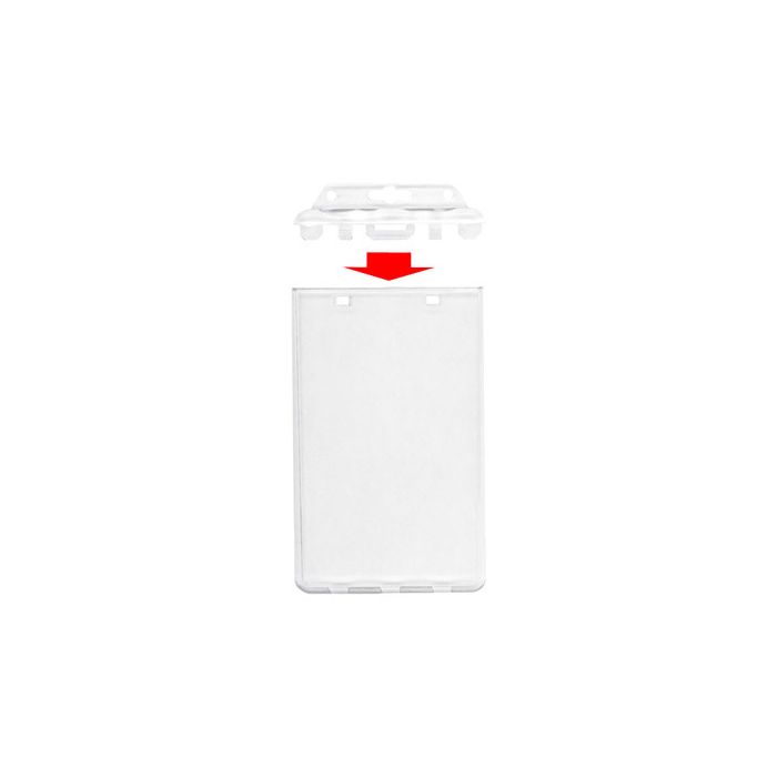 Clear Rigid Poly Vertical Permanent Locking Badge Holder