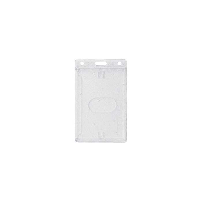 Frosted Rigid Plastic Access Card Badge Holder - Vertical 