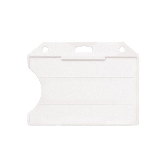 Frosted Rigid Plastic Badge Holder - Horizontal - Open-Face 