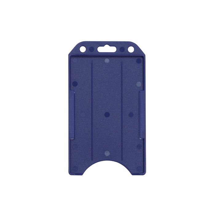 Blue Semi-Rigid Plastic Badge Holder - Vertical - Open-Face 
