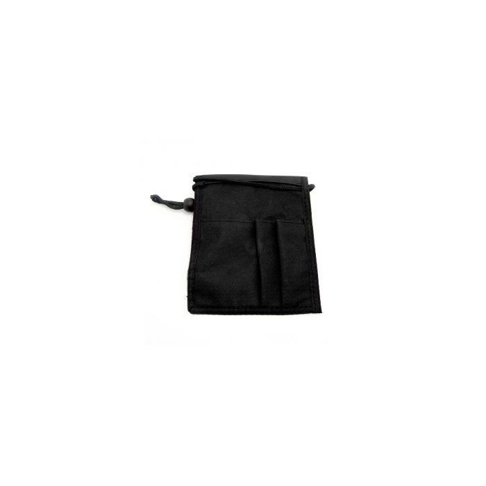 Black Nylon Multi-Pocket Convention Wallet Holder w/ Neck Cord 