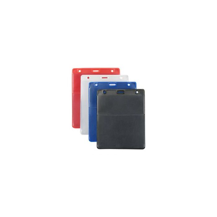 Wallet Style - Vertical - Colored Vinyl Badge Holder 