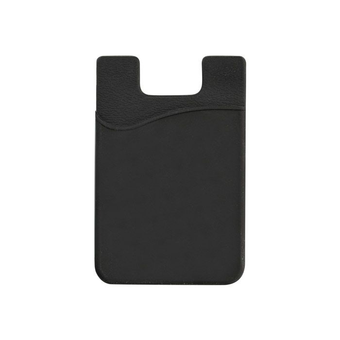 Black - Adhesive ID Card Holder for Cell Phones 