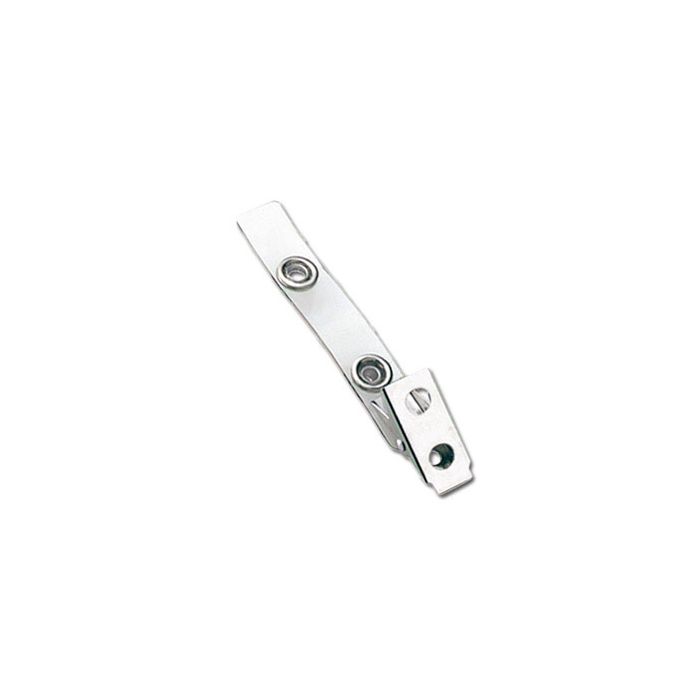 2.75'' Clear Vinyl 2-Hole Badge Clip w/ Large Snaps 
