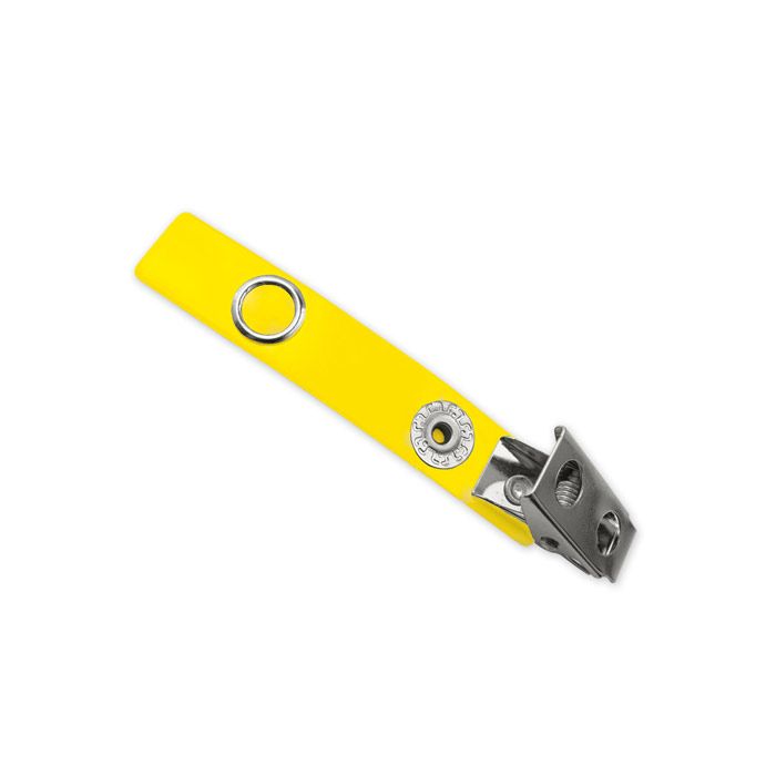 2.75'' Yellow Vinyl 2-Hole Badge Clip 