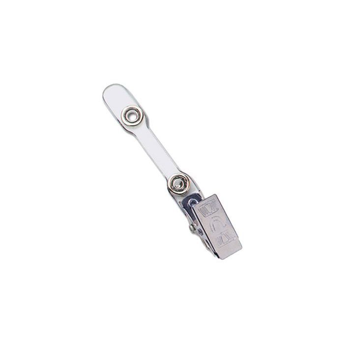 2.75'' Narrow Clear Vinyl 2-Hole Badge Clip 