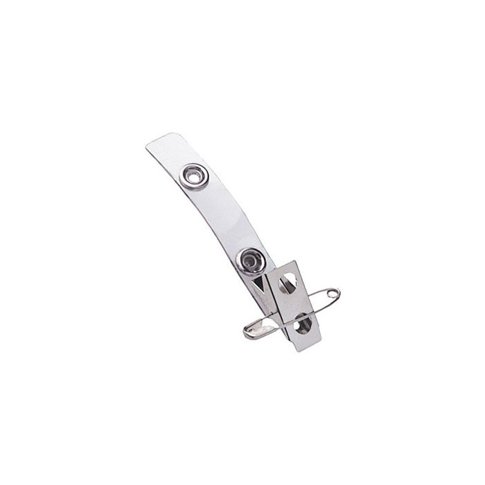 2.75'' Clear Vinyl 2-Hole Badge Clip w/ Safety Pin 