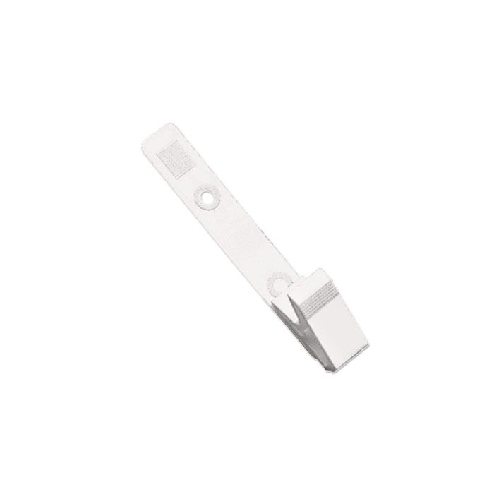 White Plastic Badge Clips w/ Knurled Thumb Grip - 3.125'' 
