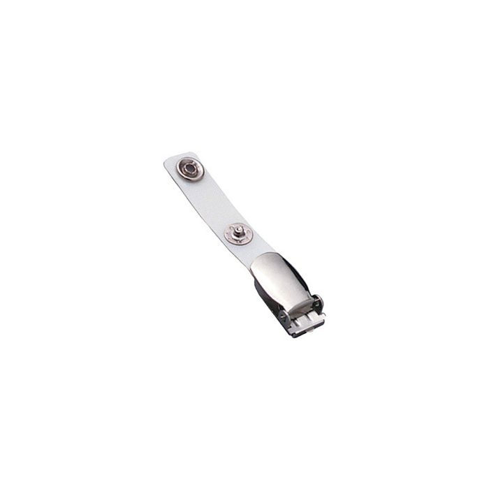 2.75'' Reinforced Opaque White Vinyl Suspender Badge Clip 
