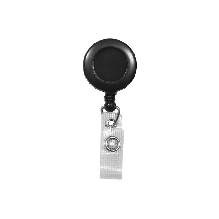 Round Badge Reels - Black - Belt Clip - Durable Strap 