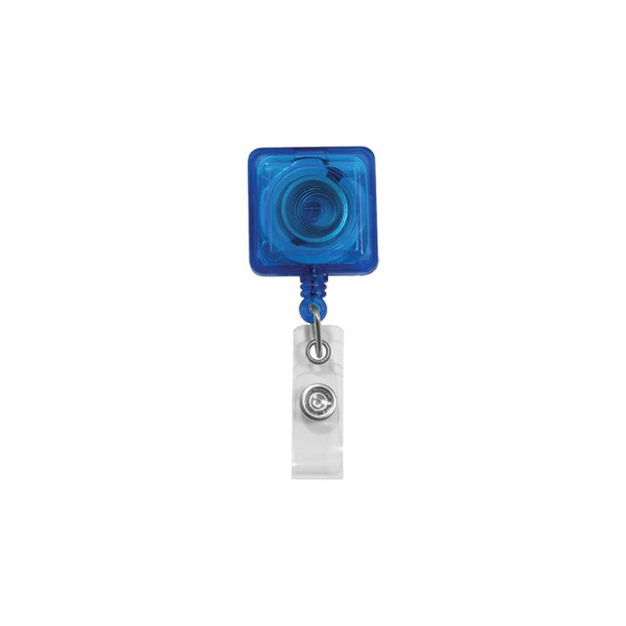  Translucent Square Badge Reels w/ Belt Clip - 2120-3862