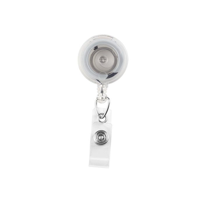 Translucent Badge Reels - Clear - Spring Clip - Clear Strap 