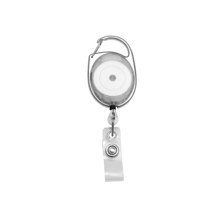 Translucent Carabiner Badge Reels - Clear - Clear Strap 