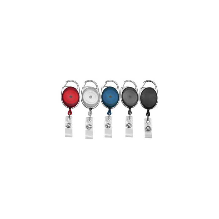Carabiner Badge Reels - 1.25'' - Clear Strap 