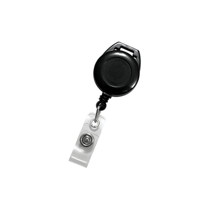 Round Badge Reels - 1.25'' - Lanyard Attachment - Clear Strap 
