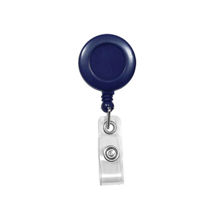Round Badge Reels - Blue - Swivel Clip - Clear Strap 