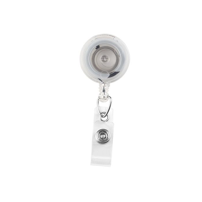 Translucent Badge Reels - 1.25'' - Clear - Swivel Clip - Clear Strap 