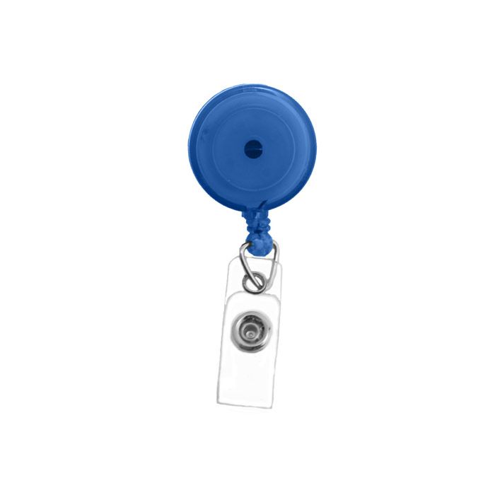 Translucent Badge Reels - Blue - Swivel Clip - Clear Strap 